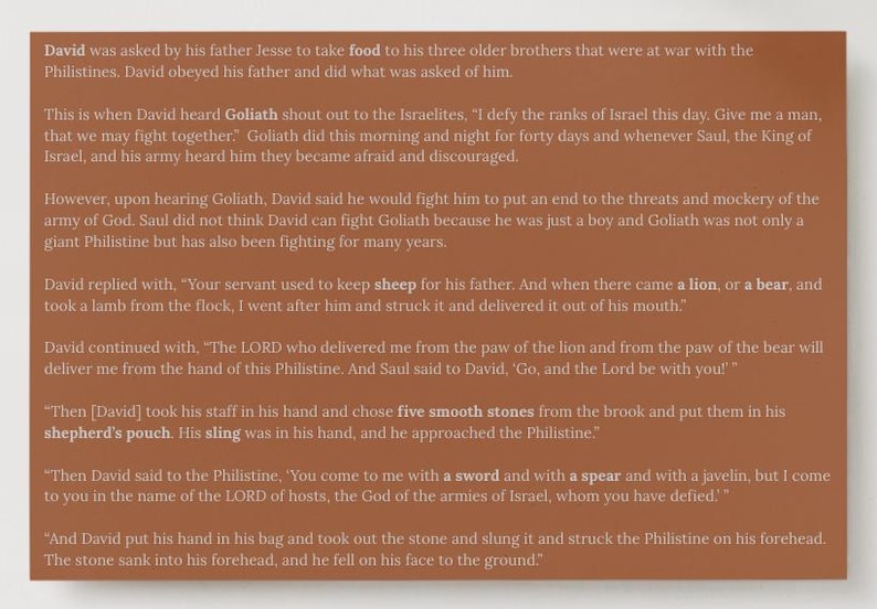 David and Goliath Bible Story Play Dough Sensory Kit bild 5