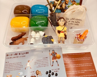 David and Goliath Bible Story Play Dough Sensory Kit