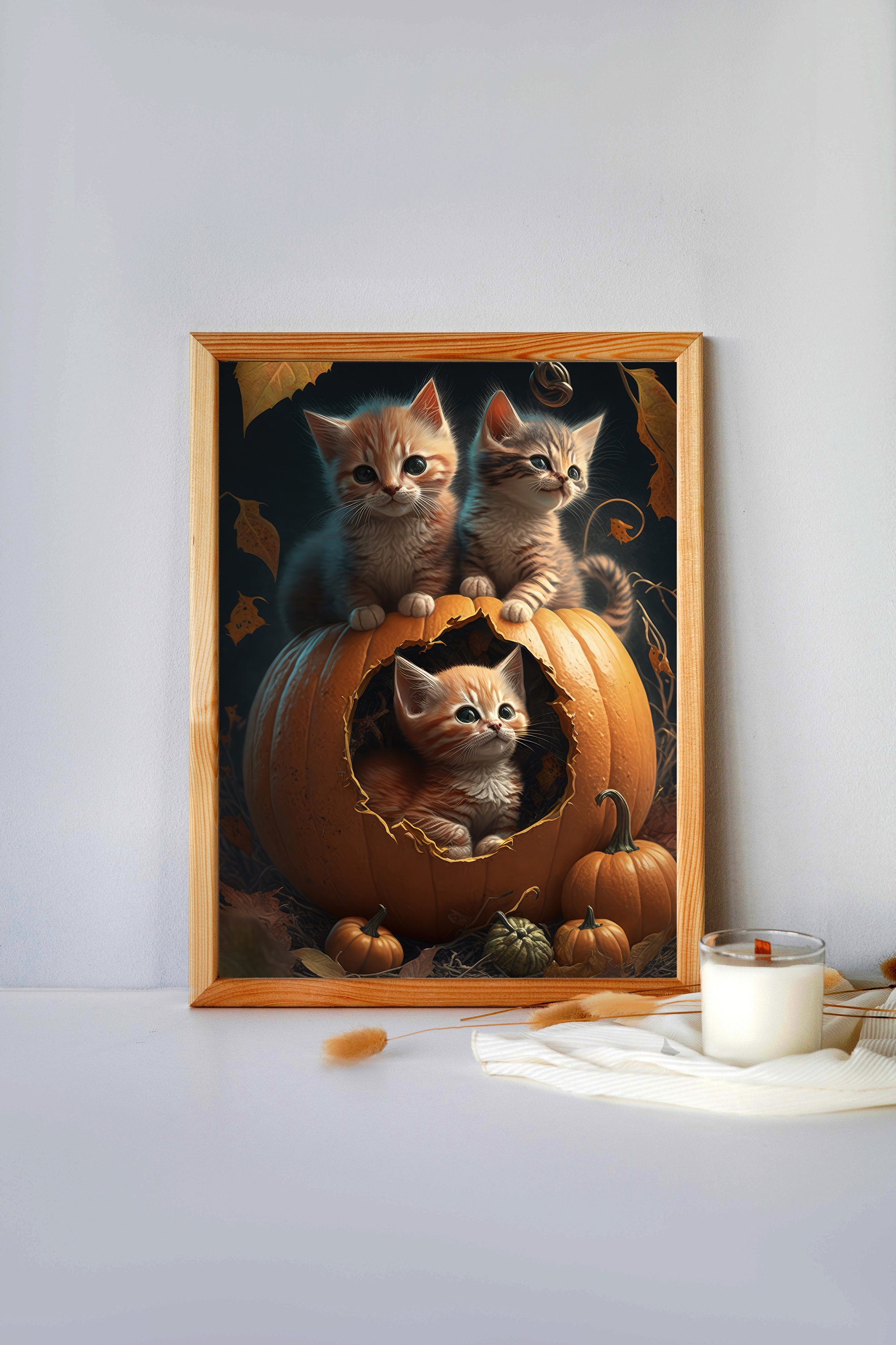 Cats in Pumpkin Download Print for Picture, Wall Art or Poster! - Etsy