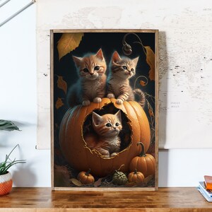 Cats in Pumpkin Download Print for Picture, Wall Art or Poster! - Etsy
