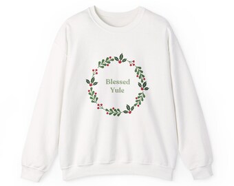 Blessed Yule wreath sweatshirt | Yule holiday crewneck