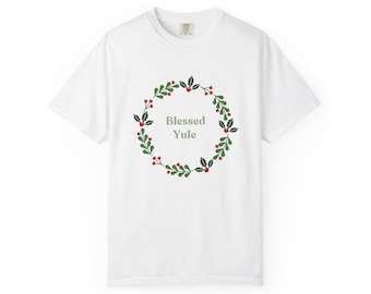 Blessed Yule Wreath Shirt, Pagan Holiday Tee