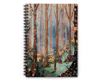 Magical Forest Spiral Notebook: Ruled Line Journal, Nature Lover Gift