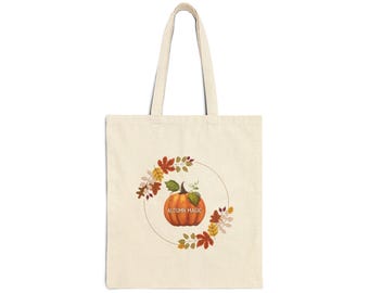 Autumn Magic Fall Season Cotton Canvas Tote Shopping Bag