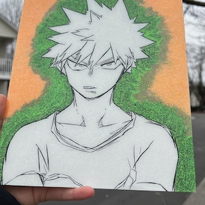 Grumpy explosion boy 8x10 pintura de plexiglass com glitter
