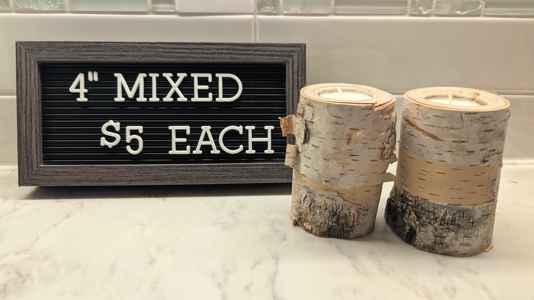 Birch Tea Light Riser - Raw Wood Rustic Farmhouse Minimalist Candle ...