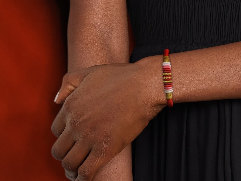 Red Dragon Knot Bracelet, Lucky Cotton Rope Amulet image 7