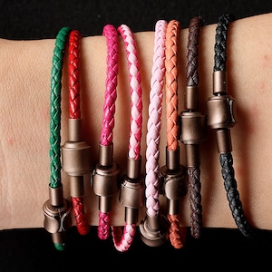 Colorful Bracelet Ropes Adjustable Stainless Steel Leather 3 5 MM Handmade Cord  Wrap For Men&#39;s Women&#39;s Bracelets Gift