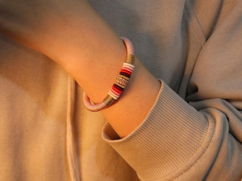 Red Dragon Knot Bracelet, Lucky Cotton Rope Amulet image 8