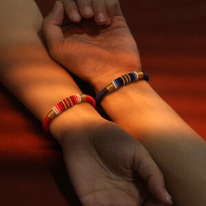 Red Dragon Knot Bracelet, Lucky Cotton Rope Amulet image 10
