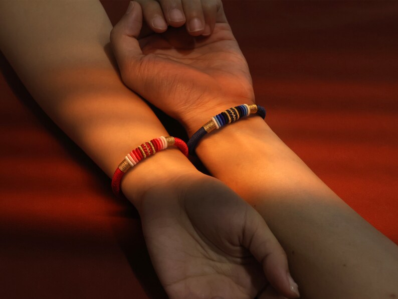Red Dragon Knot Bracelet, Lucky Cotton Rope Amulet image 10