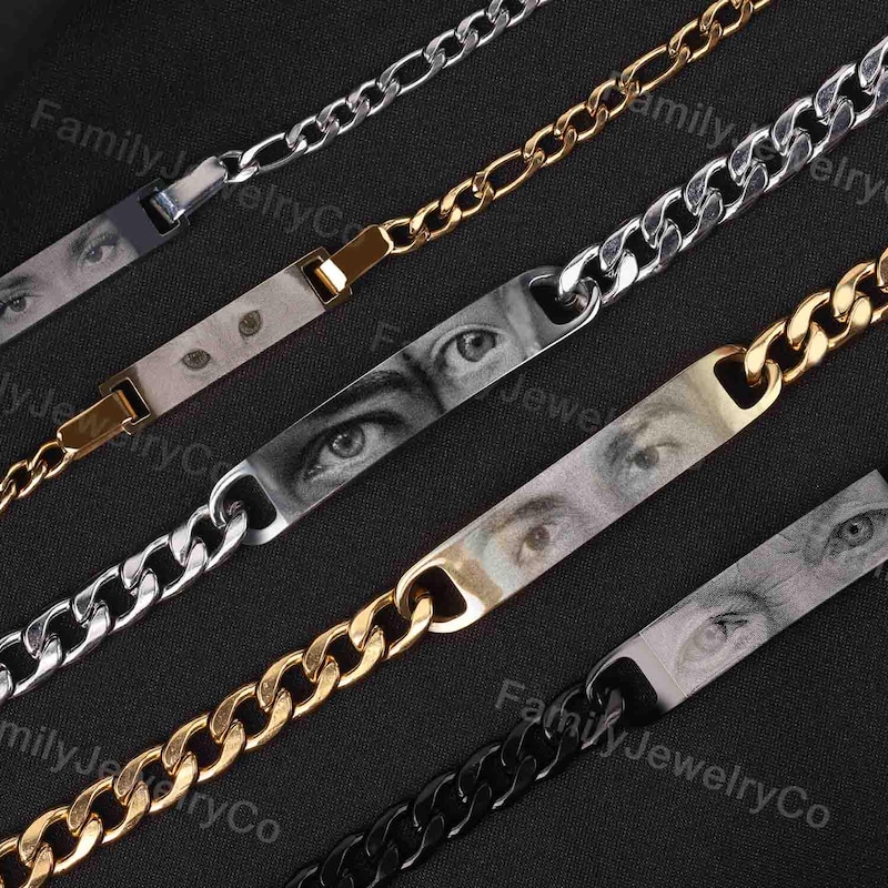 Personalized Human Eyes Bracelet for Women or Men, Engraved Your Eyes Photo, Custom Gift for Her or Him, Perfect Handmade Jewelry Gift