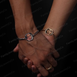 Personalized Heat-Activated Photo Bracelet, Hidden Your Photo, Magic Photo Bracelet, Perfect mother&#39;s Gift for Women/Men, Couple Gift
