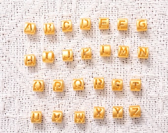 24K Pure Gold Alphabet Beads - Hollow Heart Initial Charms