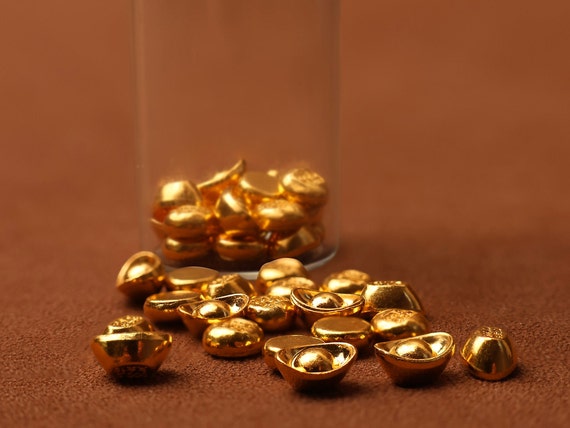 24K 999 Pure Gold Grain, Investment Bead (1g), Glass Jar Storage