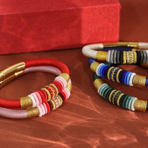 Red Dragon Knot Bracelet, Lucky Cotton Rope Amulet image 6
