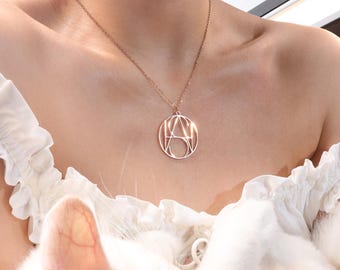 Custom Titanium Steel Logo Necklace, Personalized Monogram Jewelry