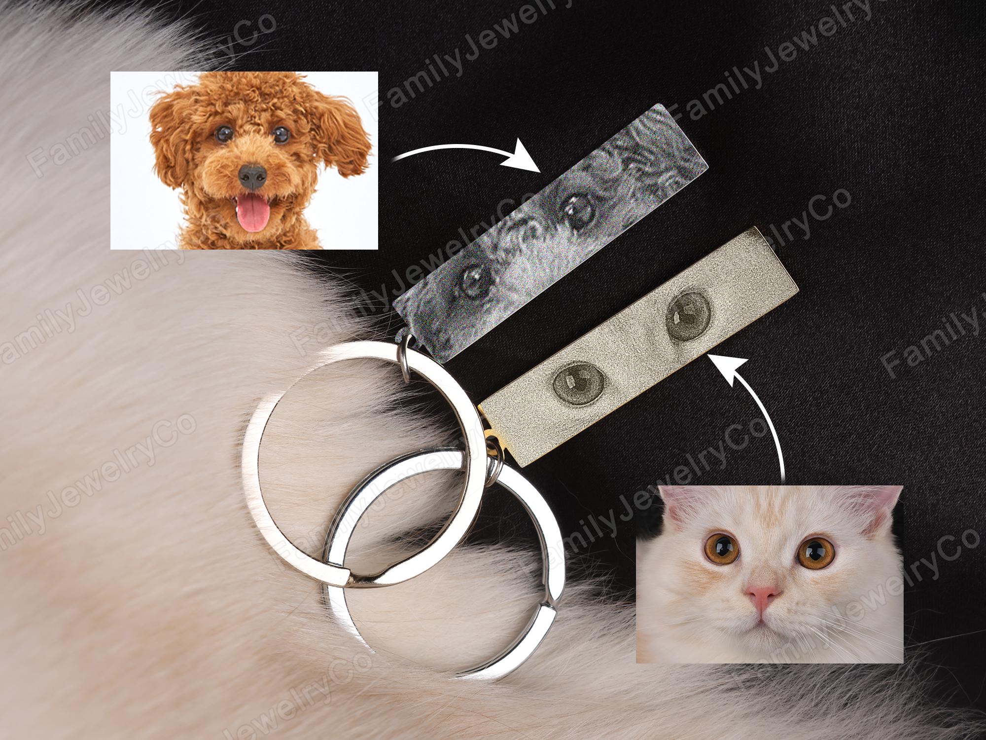 Porte-clés Personnalisable Avec Photo Gravée - Acier Inoxydable - 5 Cm - Idéal Cadeau Personnalisé (amoureux, Famille)