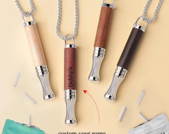 Personalized Wood Breathing Necklace, Mindfulness, Stress Relief Pendant, Resistant Exhale – Meditation & Relaxation Gift for Men, Women