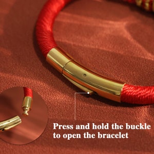 Red Dragon Knot Bracelet, Lucky Cotton Rope Amulet image 5