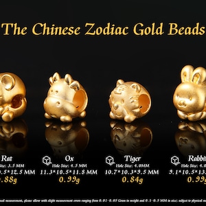 Zodiac Signs Charms 24K Gold Beads for Bracelet Necklace Pendant ...