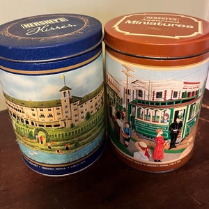 Hershey Hometown Series -Candy Tins 1992 Hershey kisses tin - Hersheys assorted miniatures Tin