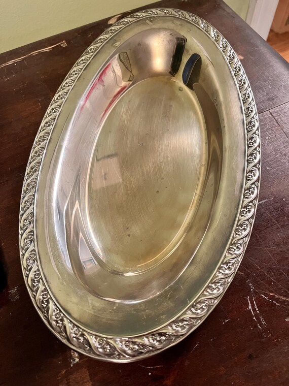 Wm. Rogers & Son Spring Flower トレイ Vintage Silverplate Spring Flower Wm Rogers & Sons Tray