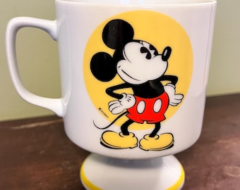Taza de café con pedestal de Mickey Mouse de Walt Disney - década de 1970 - Taza de Mickey - Disney vintage