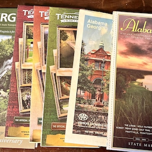 Wegenkaarten - Tennessee, Alabama, Georgia /Alabama, Virginia Autokaarten