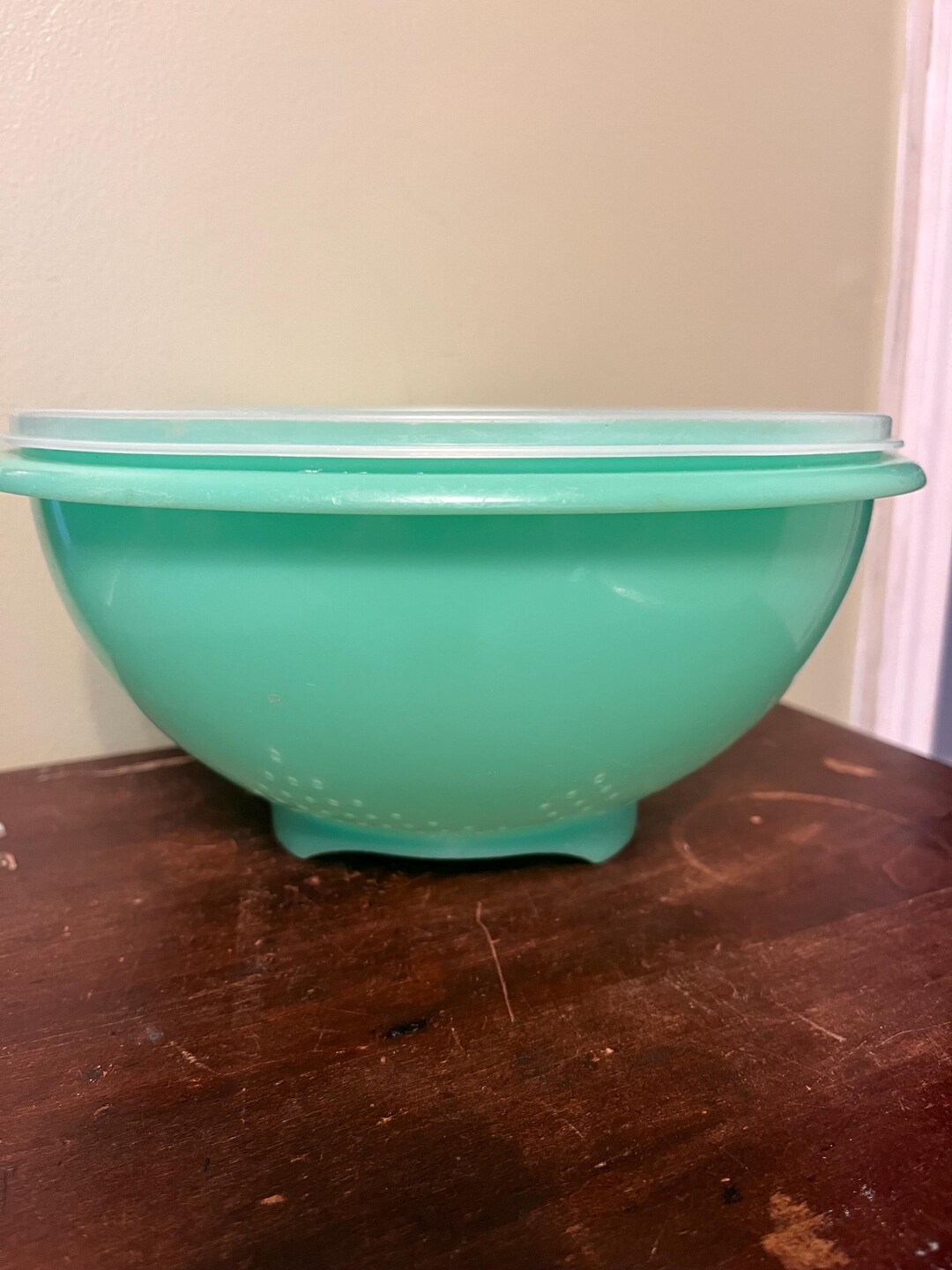 Tupperware 339-3 Colander Strainer Bowl in Jadeite Green With Lid 516-1 ...
