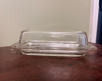 Burriera in vetro trasparente PYREX Originals con coperchio, bordi squadrati 12-B