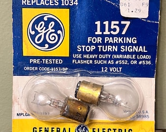 Bombilla automotriz vintage General Electric (GE) 1157, se vende en paquetes de 2 para luces de estacionamiento, freno e intermitentes 1034