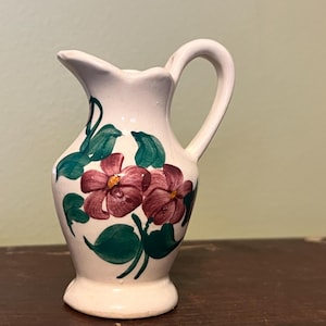 cash Family Floral mini pitcher- hand painted by Cash family