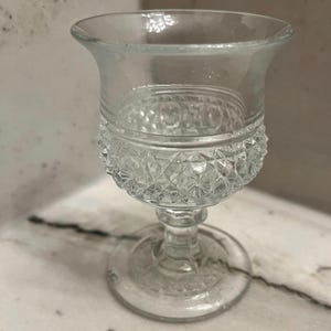 antique cordial glass with Hawaiian Lei pattern design EAPG 1910’s