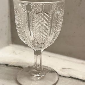EAPG- paneled Herringbone goblet- Imperial Glass no 54- 1904 antique glass