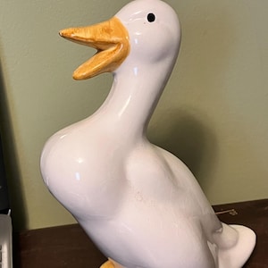 Vintage weiße Keramik Entenfigur - Made in Taiwan