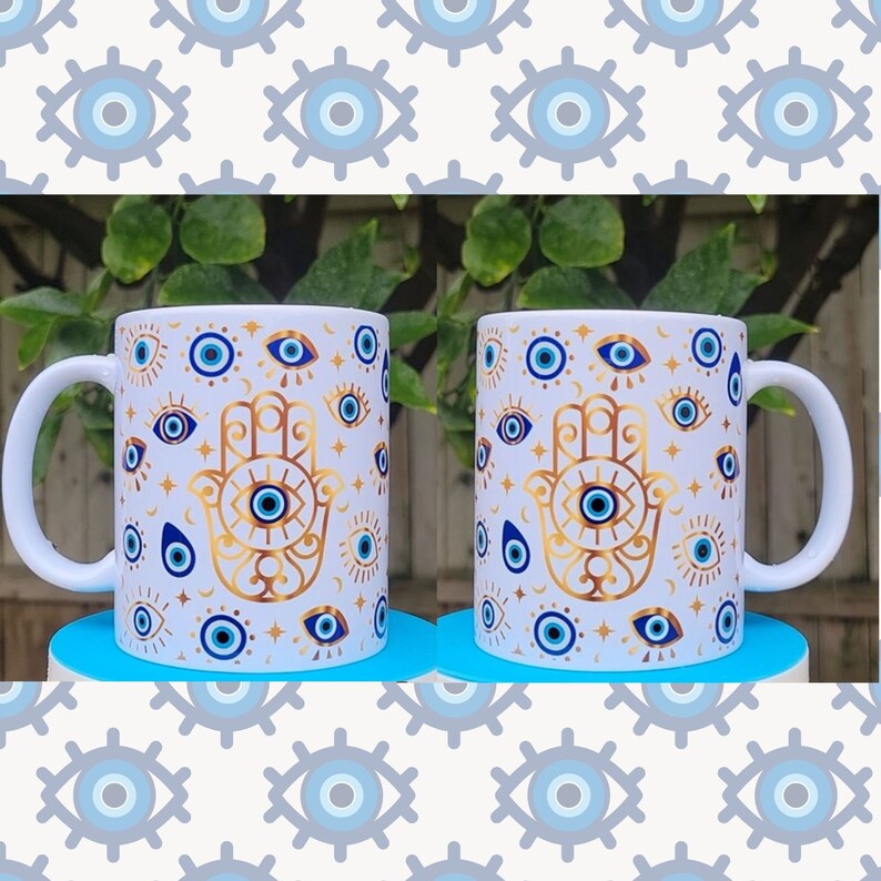 Protect your energy, evil eye 11 oz capacity mugs bild 1