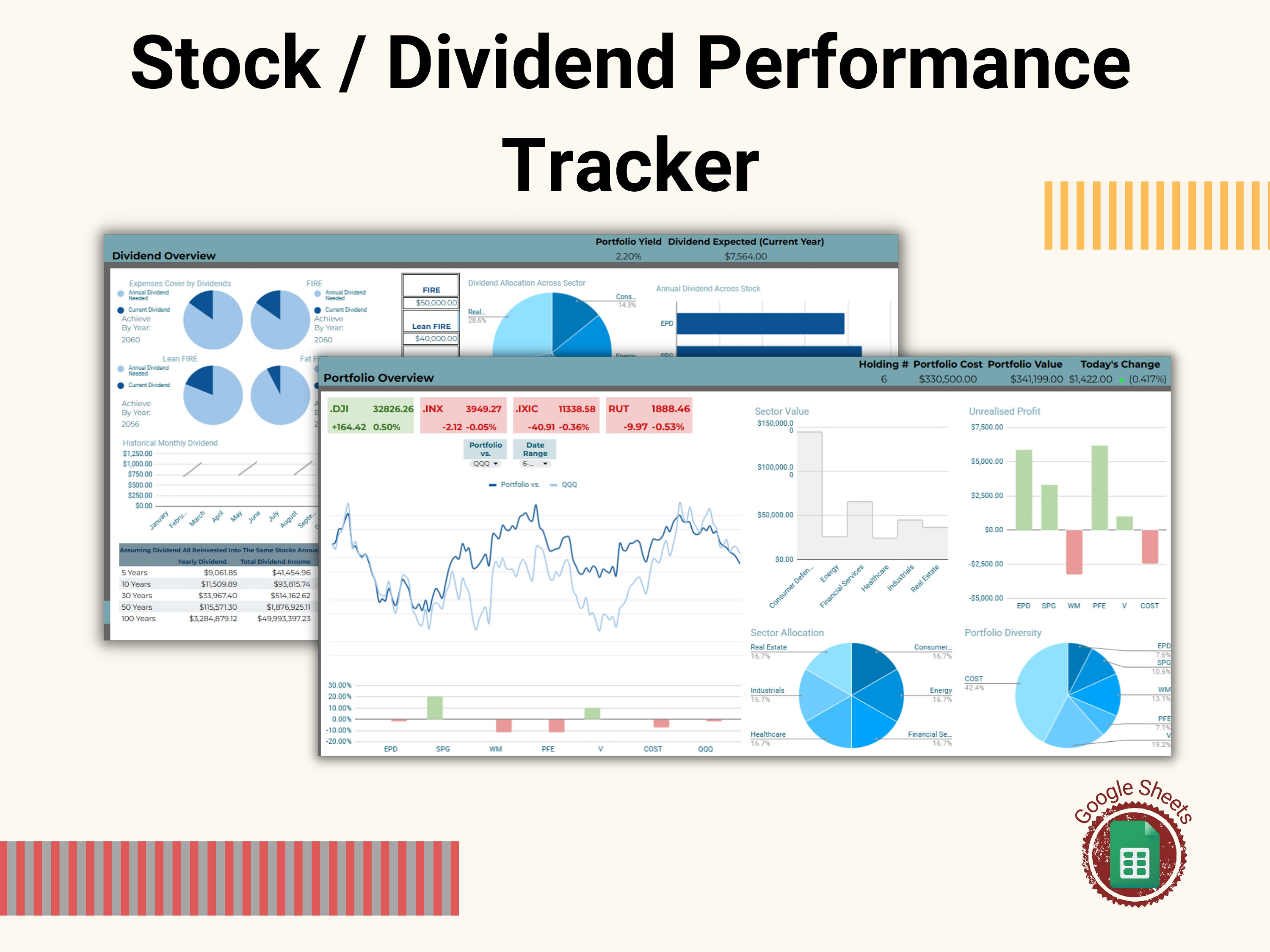 Investment Tracker Stock & Dividend Personal Finance Google Etsy