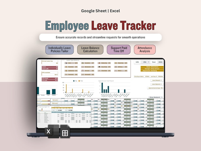 Leave Application Display Database Employee Absence Tracker, Leave Balance Calculation, Human Resource ...