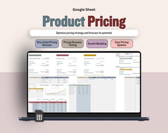 Product Pricing Template, Growth Model Spreadsheet, Handmade Product, Small Business Planner, Pricing Guide, Monthly Cost & Revenue Forecast