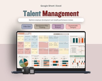 Employee Talent Management spreadsheet, 9 Box Grid Template, Training Program Effectiveness tracker, Employee Evaluation, Succession Planner