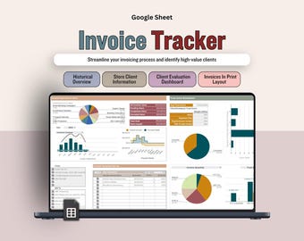 Invoice Tracker, Invoice Generator, Customer Payment Spreadsheet, Client Evaluation Dashboard, Small Business Template, CRM Google Sheet