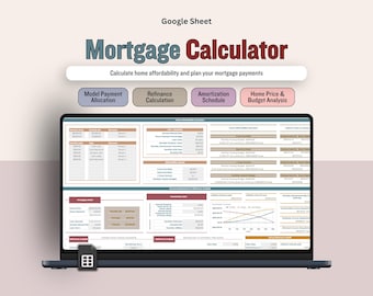 Mortgage Calculator Template, Real Estate Spreadsheet (Google Sheets)