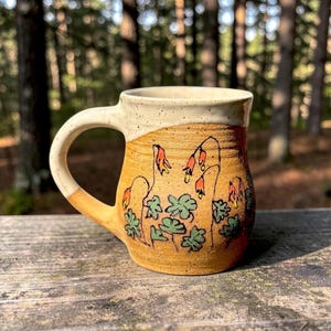 Wild Columbine Flower Mug, Columbine Mug, Flower Mug, Nature Mug, Garden Mug, Gift for Friend Mug, Pottery Mug