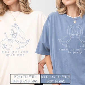 Minimalistic Comfort Colors® Silly Goose Bachelorette Shirts, Luxury Bachelorette Merch, Funny Goose Bach Party Tees, Bridesmaids Souvenirs