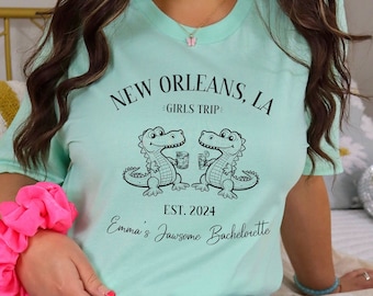 Custom Alligator Bachelorette Shirt, NOLA Bachelorette Shirts, Florida Bachelorette Tees, New Orleans Bach TShirts, Luxury Bridal Party Gift