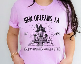 Custom NOLA Bachelorette Shirts, New Orleans Bachelorette TShirts, Haunted House Bach Shirt, Bridesmaids Tees, Luxury Bridal Party Gift