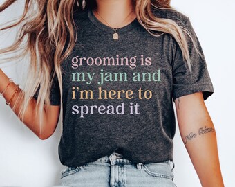 Trendy Dog Groomer Shirt, Dog Groomer Gift, Dog Stylist Shirt, Pet Groomer TShirt, Pet Stylist Tee, Paws Heart Groomer T-Shirt