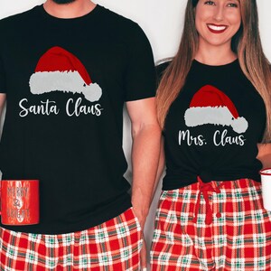 Couple Matching Christmas Pajamas, Funny Christmas Pajama Shirts for Couples, Boyfriend Girlfriend Xmas Jammies, Husband Wife Holiday PJs