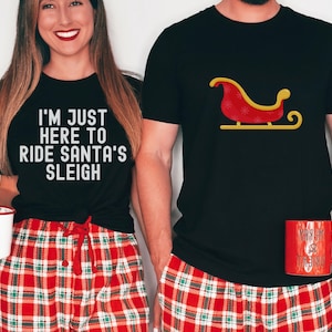 Couple Matching Christmas Pajamas, Funny Christmas Pajama Shirts for Couples, Boyfriend Girlfriend Xmas Jammies, Husband Wife Holiday PJs